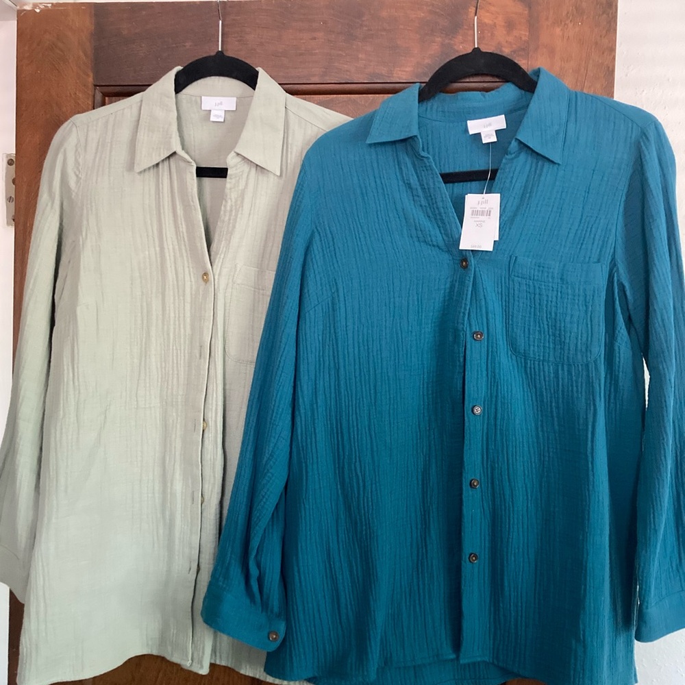 Jjill. 100% cotton gauze shirts/tunics